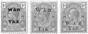 More Turks and Caicos Islands War Tax overprints